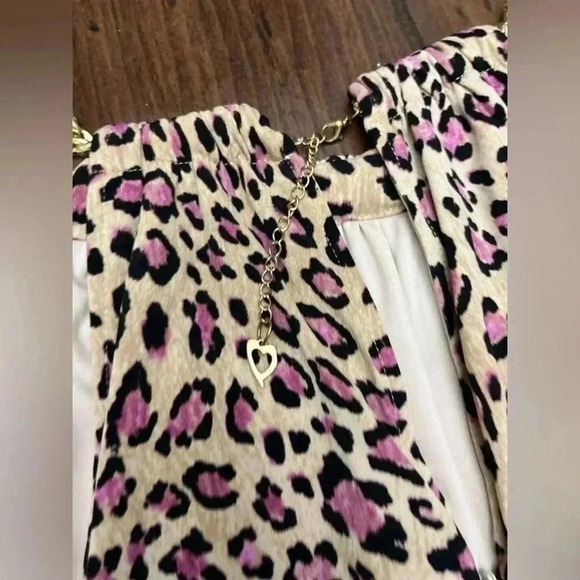 2/$12 Thalia Sodi Pantsuit XS Jumpsuit Pink Leopard Print Wide Leg Sleeveless - Picture 5 of 15